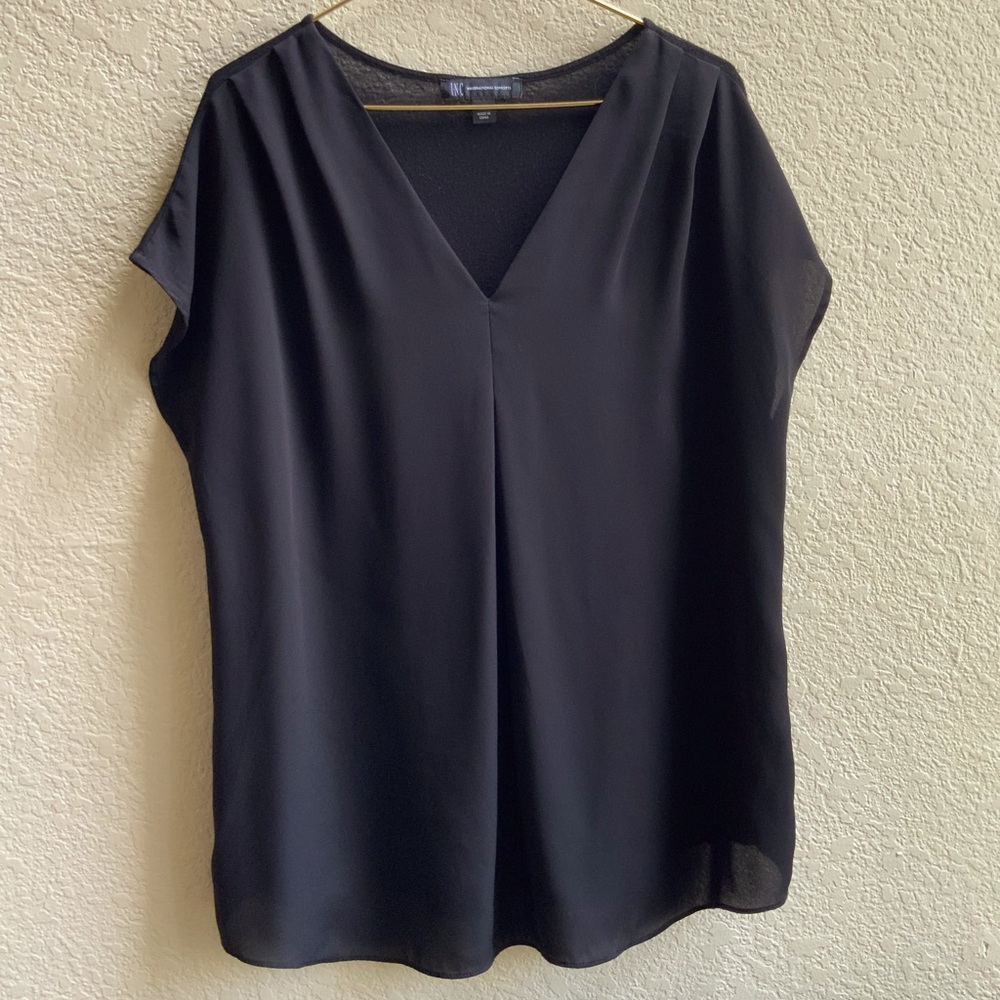 V neck short sleeve blouse